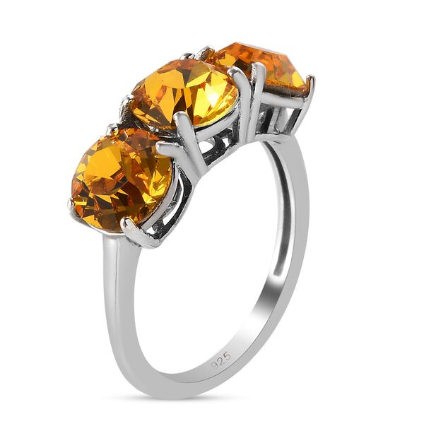 LUSTRO STELLA &Ouml;sterreichischer Sonnenblume Kristall Ring 925 Silber Platin-&Uuml;berzug image number 4