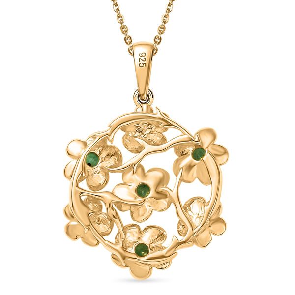 Kagem Sambischer Smaragd Schmuckset 925 Silber 750 Gelb Vergoldet ca. 0,40 ct. image number 5