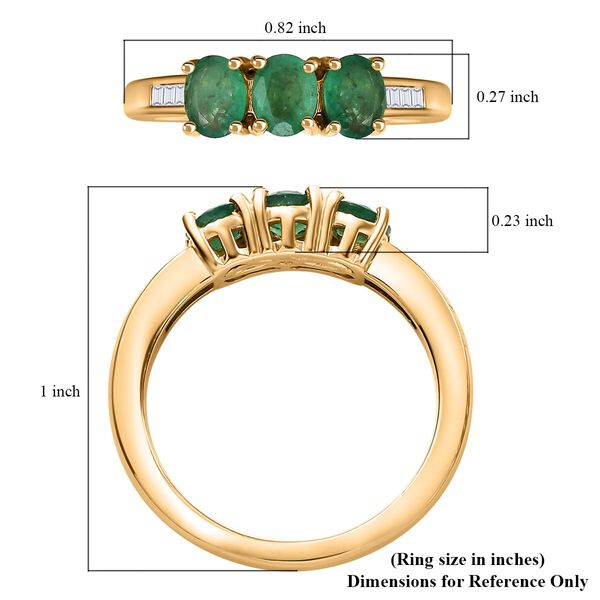 Kagem sambischer Smaragd und Diamant Ring - 1 ct. image number 4