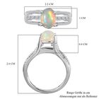 AA Natürlicher, äthiopischer Welo Opal, Weißer Zirkon Ring 925 Silber rhodiniert (Größe 21.00) ca. 2,06 ct image number 7
