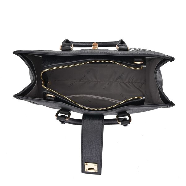 LA MAREY - Echtleder Handtasche 33x14x27,5cm, Griff 11cm, Crossbody 120cm, schwarz mit Zebramuster image number 6