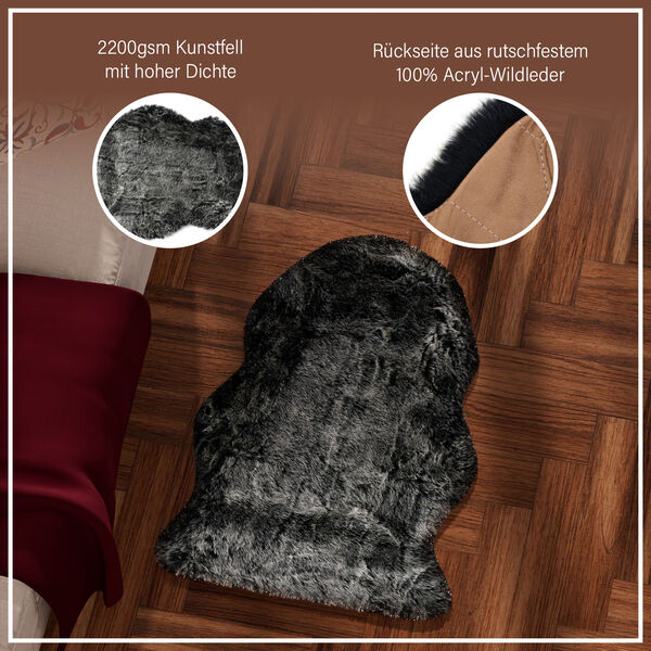 Luxury Edition: Wolkenweicher Kunstfell-Teppich, Schwarz image number 9