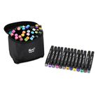 Set mit 48 Dual-Markern und Aufbewahrungstasche, Größe 14x10,5x16 cm, Schwarz