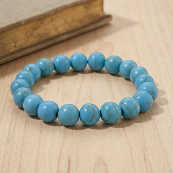 Blau rekonstituierter Howlith Armband Flexibel, ca. 192.50 ct