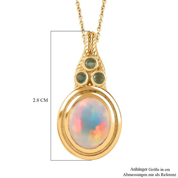 AAA Nat&uuml;rlicher, &auml;thiopischer Welo Opal, Premium-Smaragd Schmuckset 925 Silber Gelbgold Vermeil ca. 2.55 ct image number 5