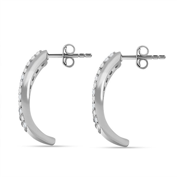 Weißer Zirkonia Ohrringe 925 Silber rhodiniert image number 3