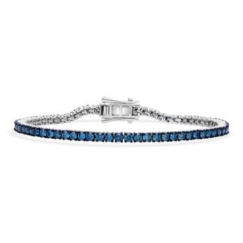 LUXURIANT DIAMOND - Lab Grown Blauer Diamant SI-GH SGL zertifiziert Armband ca. 19 cm 925 Silber rhodiniert ca. 1.00 ct