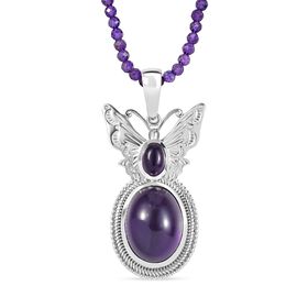 AAA Afrikanischer Amethyst Anhänger mit 50cm Kette - 42,50 ct.