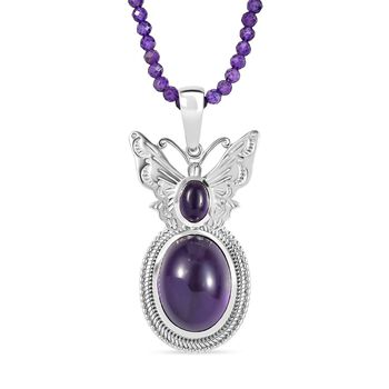AAA Afrikanischer Amethyst Anh&auml;nger mit 50cm Kette - 42,50 ct.