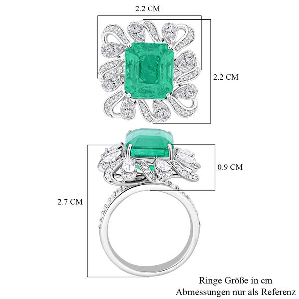 Chairman's Vault Collection - zertifiziert und geprüft RHAPSODY AAAA Äthiopischer Smaragd und VS Diamant Ring in 950 Platin - 9,30 ct. image number 5