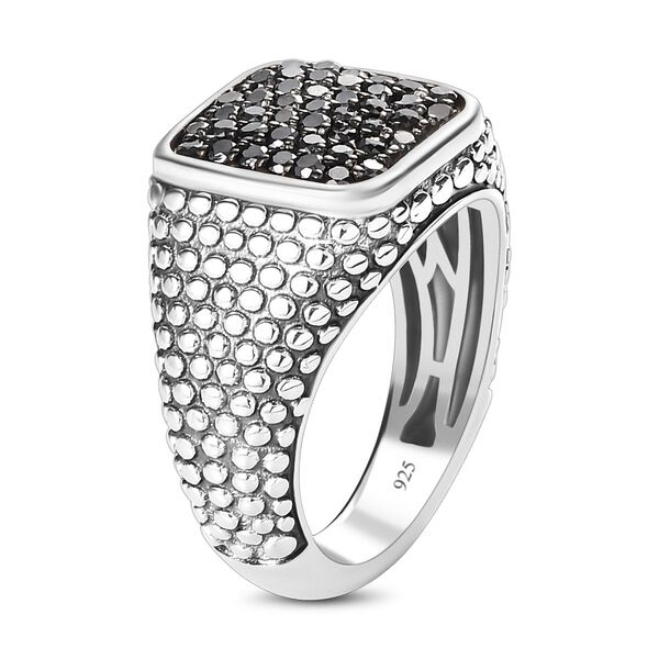 Schwarzer Diamant Ring, 925 Silber Schwarz oxidiert (Gr&ouml;&szlig;e 21.00) ca. 1.00 ct image number 5