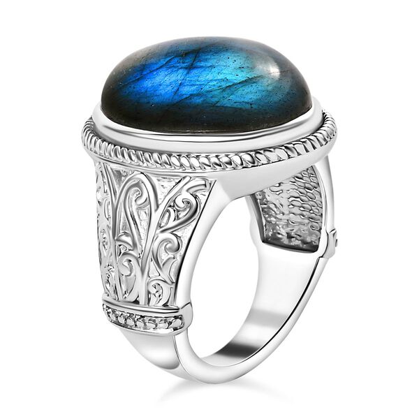 Labradorit Ring, 316L Edelstahl , (Gr&ouml;&szlig;e 19.00) ca. 13.73 ct image number 6