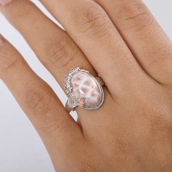 D&rsquo;joy AA Natrolith, Nat&uuml;rlicher Champagner Zirkon Ring 925 Silber (Gr&ouml;&szlig;e 20.00) ca. 7,17 ct image number 2