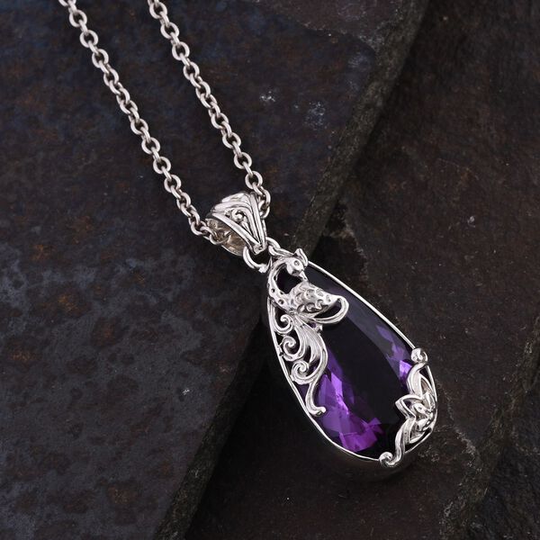 Royal Bali - Rose De France Amethyst Anh&auml;nger, 925 Silber, ca. 30.50 ct image number 1