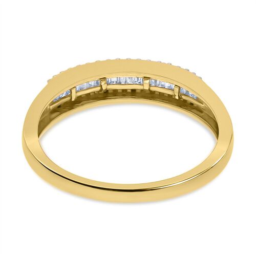 Lab Grown Diamant SI Ring 925 Silber 750 Gelbgold Vermeil (Größe 17.00) ca. 0,22 ct image number 4