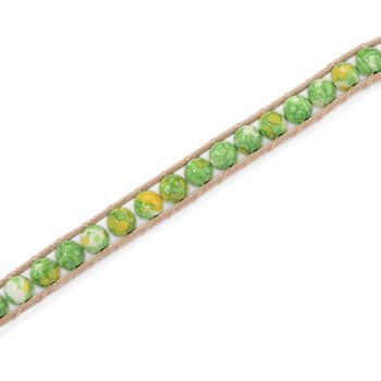 Flexible gr&uuml;n-gelbe Regenblumen-Yuhua-Quarzit Halskette - 80 ct.