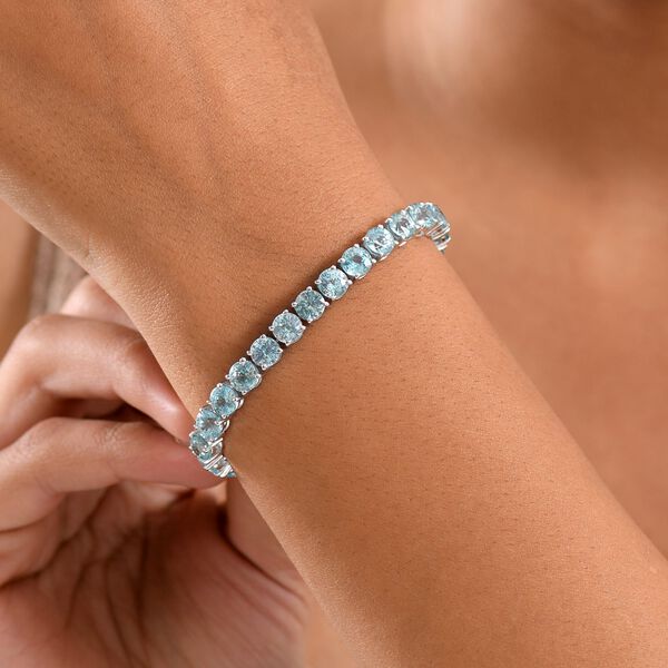 D'Joy AAA Blauer Zirkon Armband ca. 19 cm 925 Silber rhodiniert ca. 33,95 ct. image number 2