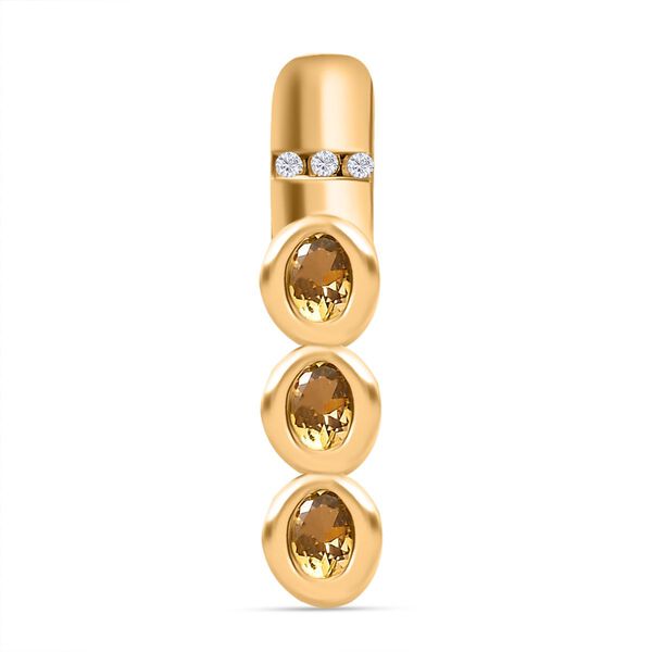 AA Nat&uuml;rlicher goldener Tansanit und Zirkon Anh&auml;nger - 0,64 ct.