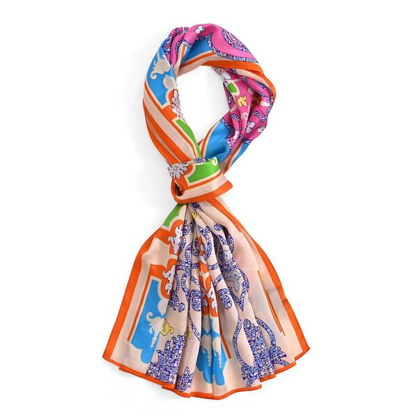  LA MAREY signature 100% silk scarf55*170cmweight:40gcolor:multi colorMaterial:100% Mulberry silk image number 5