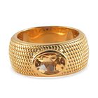 Citrin Ring Messing vergoldet (Größe 16.00) ca. 1,20 ct