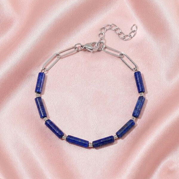 Lapislazuli Armband ca. 20 cm + 3.5 cm Extender, 316L Edelstahl ca. 22.50 ct image number 1