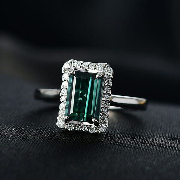 Rhapsody AAAA Pirineu Lagoon Tourmaline, Wei&szlig;er Diamant Ring 950 Platin (Gr&ouml;&szlig;e 20.00) ca. 2,51 ct image number 1