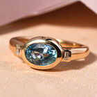 Blauer und Weißer Zirkon Ring 925 Silber vergoldet  ca. 2,17 ct image number 1
