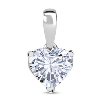 LUXURIANT VS-EF Labor Diamant Herz Anh&auml;nger, 925 Silber rhodiniert - 1 ct.