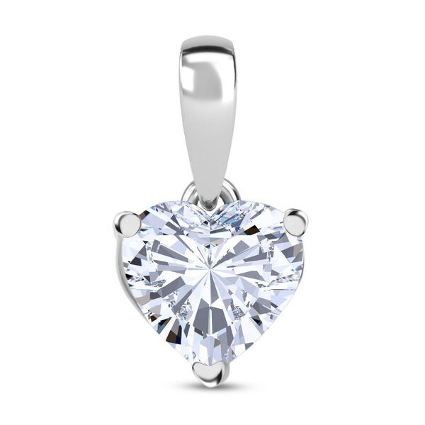 LUXURIANT VS-EF Labor Diamant Herz Anh&auml;nger, 925 Silber rhodiniert - 1 ct.