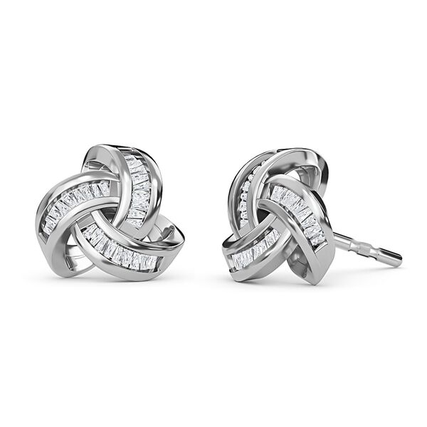 Liebesknoten wei&szlig;e Diamant-Ohrstecker - 0,15 ct. image number 7