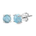 Larimar Ohrringe 925 Silber rhodiniert ca. 3,63 ct.