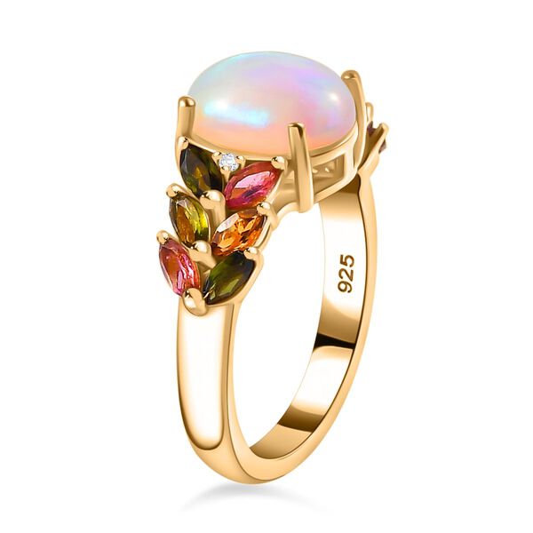 AA natürlicher, äthiopischer Welo Opal, Zirkon und Multi-Turmalin-Ring - 2,70 ct. image number 6