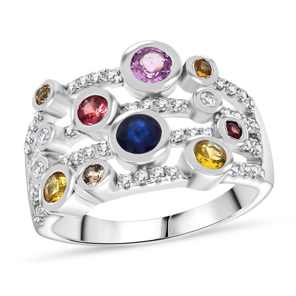 Multi Saphir und Moissanit Ring - 1,48 ct. image number 3
