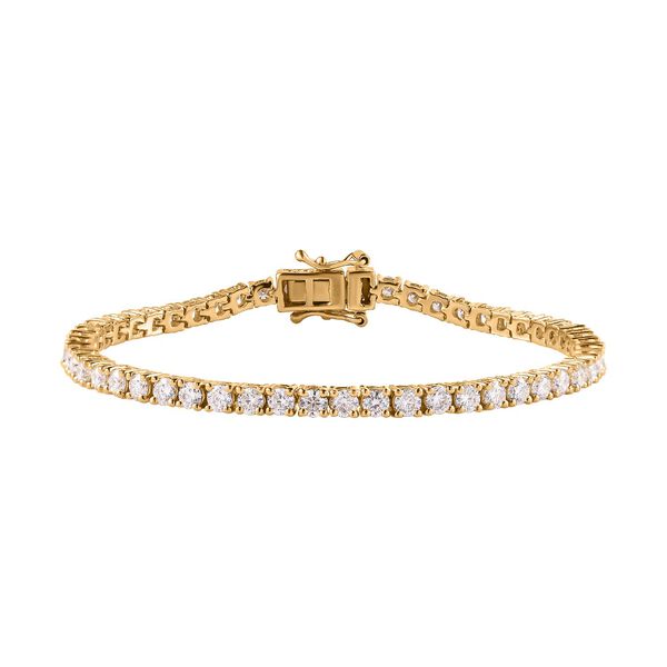 EF Moissanit Armband ca. 19 cm 925 Silber Gelbgold Vermeil ca. 5,78 ct.