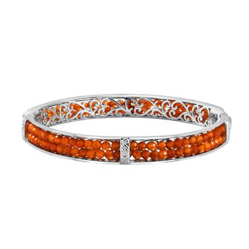 Hessonit Granat Armreif ca. 19 cm Reines Messing ca. 22,00 ct.