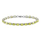 Natürliches Peridot-Armband, ca. 19 cm, Edelstahl, ca. 10,36 ct