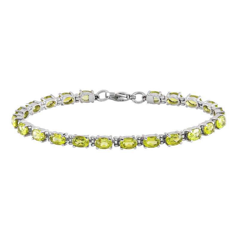 Natürliches Peridot-Armband in Silberton, 10,36 ct image number 0