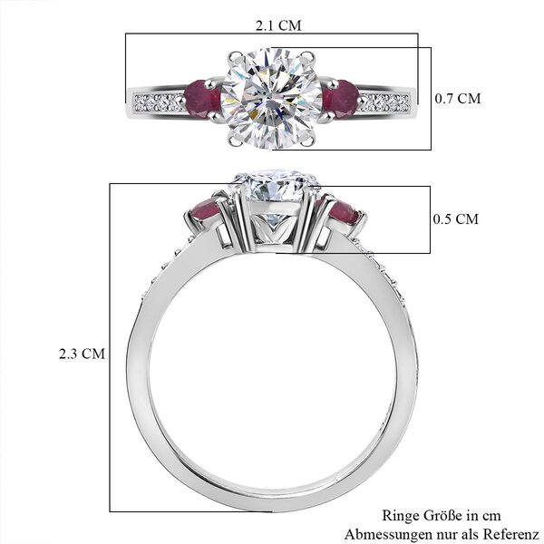 Moissanit und afrikanischer Rubin-Ring - 1,30 ct. image number 7