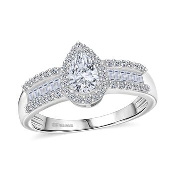 LUXURIANT DIAMOND - Lab Grown Diamant VS-EF IGI zertifiziert Ring 925 Silber rhodiniert (Gr&ouml;&szlig;e 19.00) ca. 1.00 ct