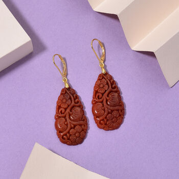 D'Joy rote Jade Ohrringe - 35 ct.