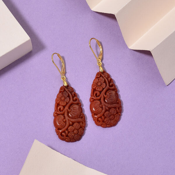 D'Joy rote Jade Ohrringe - 35 ct. image number 2