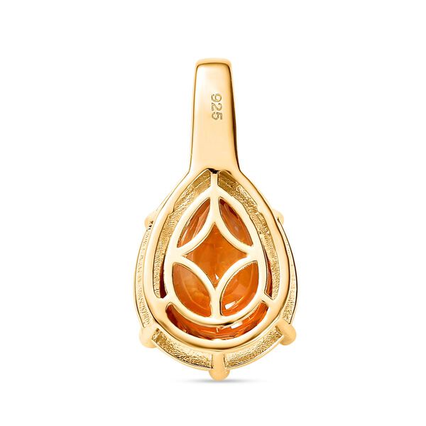 AA Serra Gaucha Citrin, Wei&szlig;er Zirkon Anh&auml;nger 925 Silber Gelbgold Vermeil ca. 4.49 ct image number 5