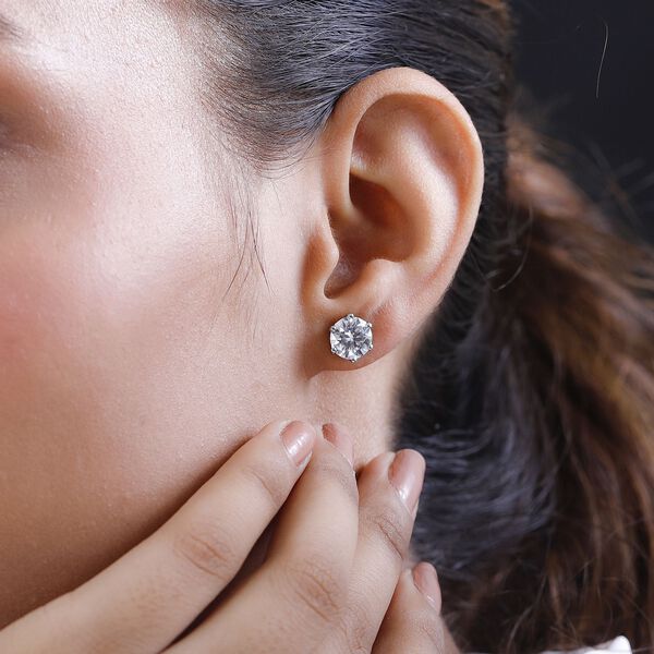 Funkelnde K&ouml;nigin- Nugget Moissanit Ohrringe- 3,56 ct. image number 3