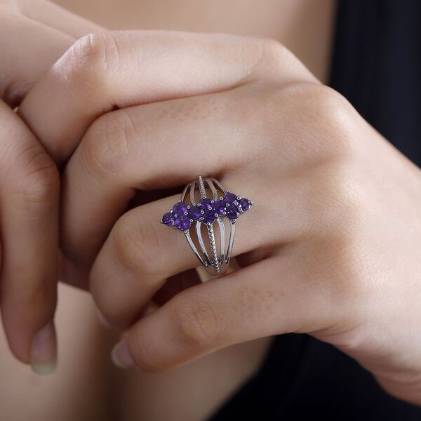 Afrikanischer Amethyst Ring Messing (Gr&ouml;&szlig;e 19.00) ca. 1,05 ct image number 2