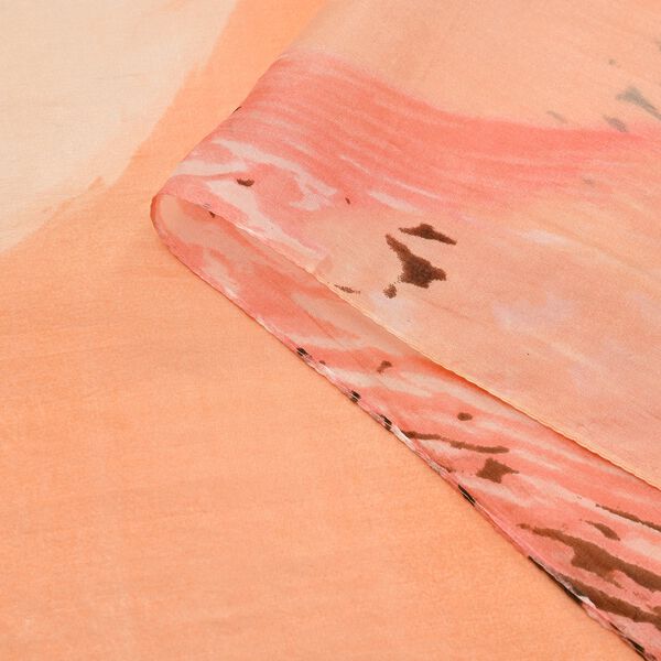 LA MAREY 100% Maulbeerseiden Schal,  Orange image number 3