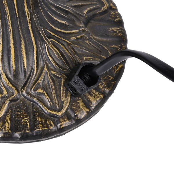 Handgefertige Tiffany-Stil Tischlampe, Buntglas, Braun image number 7