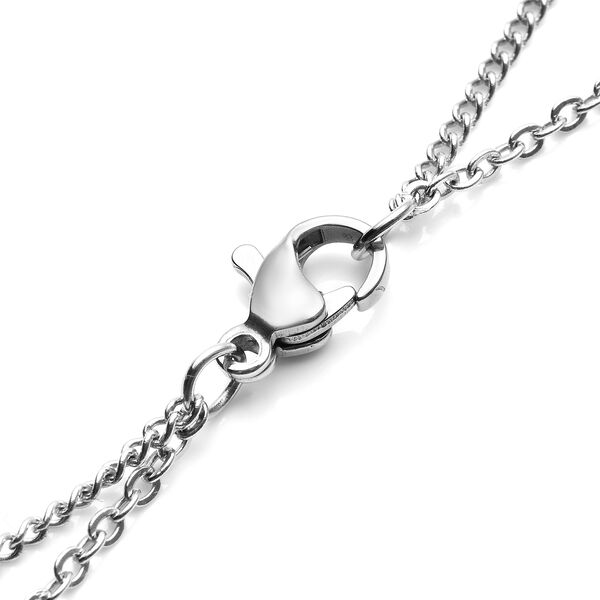 Gelbe Tigerauge und weiße Perlmutt-Halskette, 48 cm, Edelstahl ca. 1,50 ct image number 3
