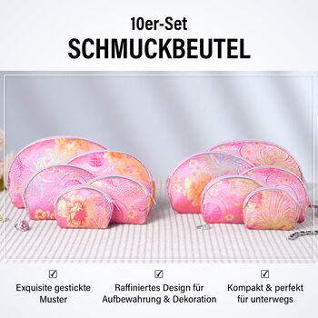 10er-Set Schmuckbeutel, Rosa