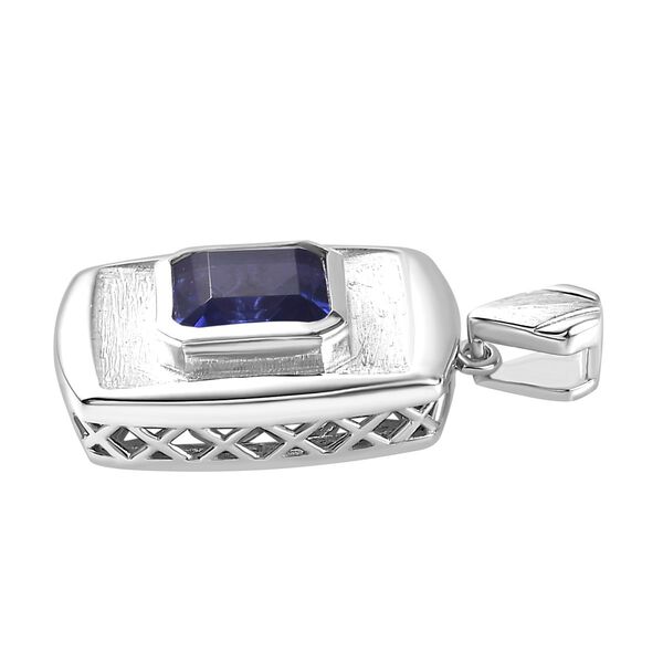 Tansanit-Farbe Quarz Anhänger 925 Silber rhodiniert ca. 2.71 ct image number 4