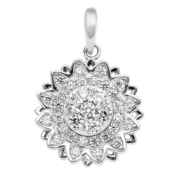 Lustro Stella - Wei&szlig;er Zirkonia Anh&auml;nger, 925 Silber rhodiniert ca. 0.63 ct